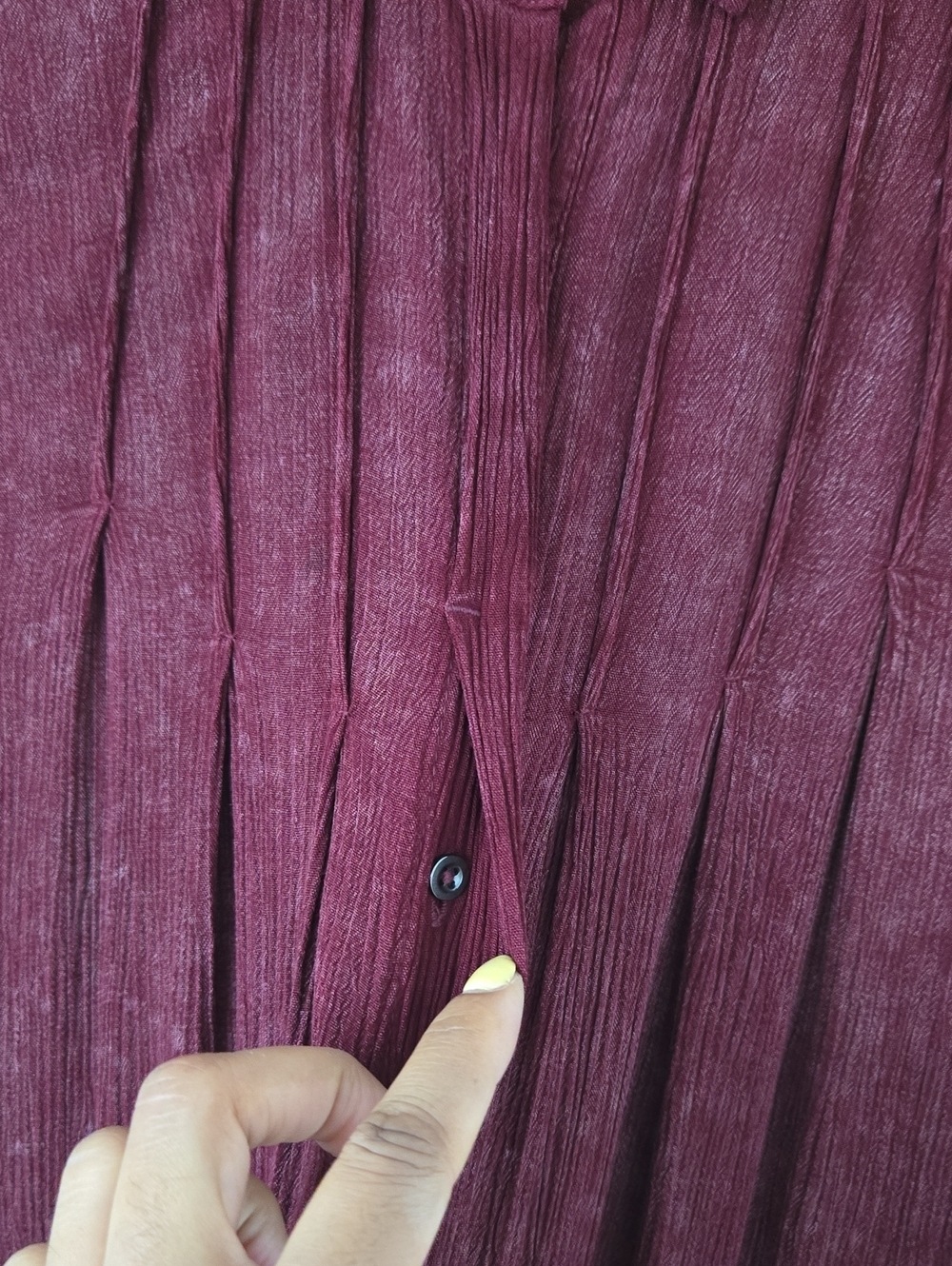 Free People Crinkle Spin Me Tunic Shirt Dress Burgundy Size Small NWOT Boho Over - Picture 6 of 12